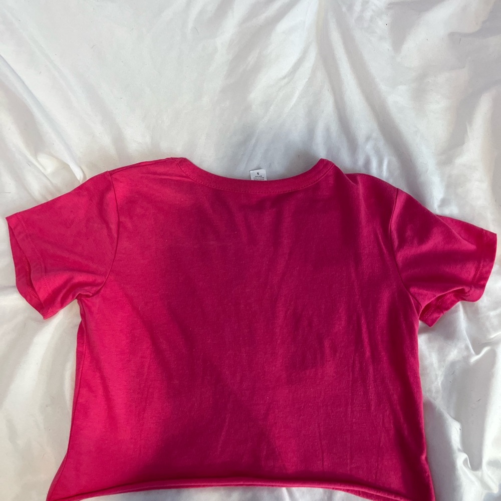 Hot Pink Smiley Crop - Picture 2 of 2